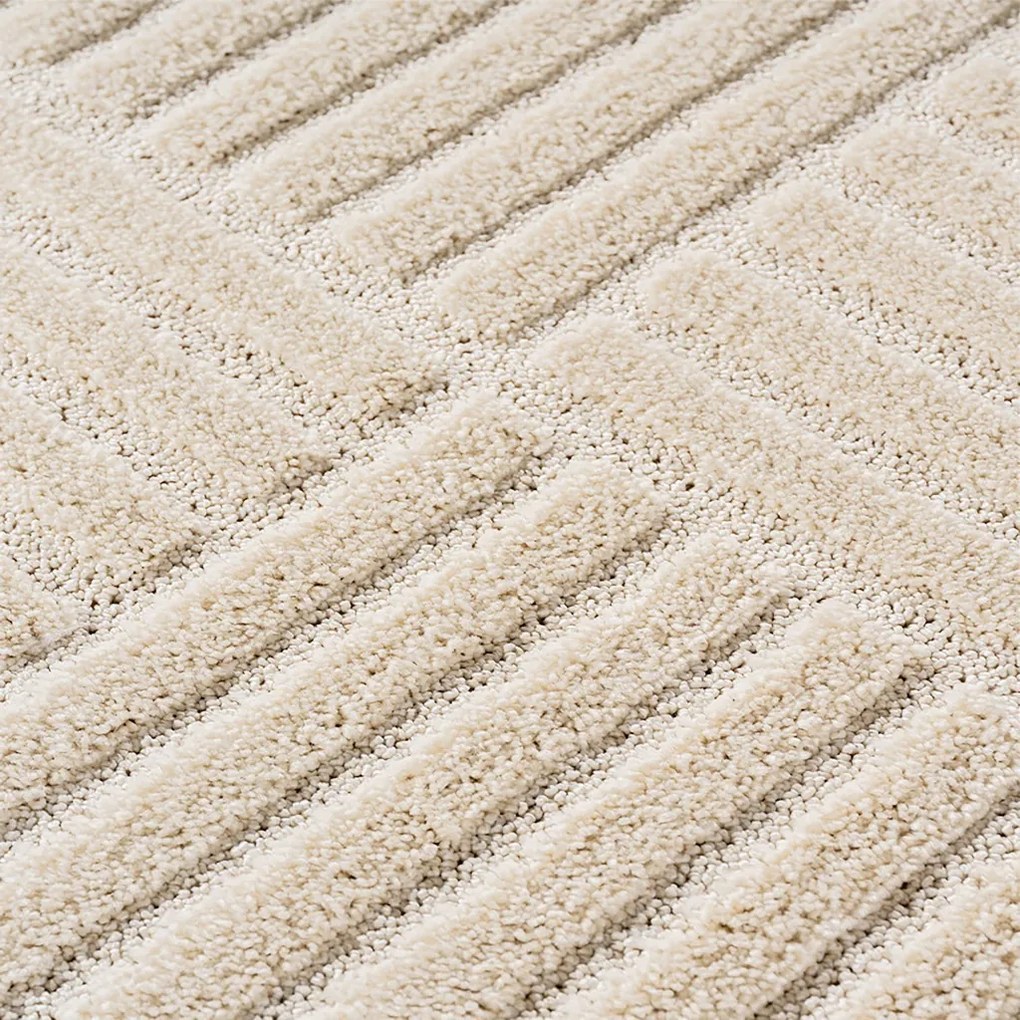 Dywan nowoczesny Art 3D Kwadraty kremowy 160 cm x 230 cm