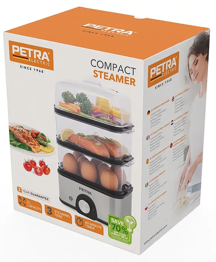 Parowar z 3 poziomami PETRA, 500 W, 3 l