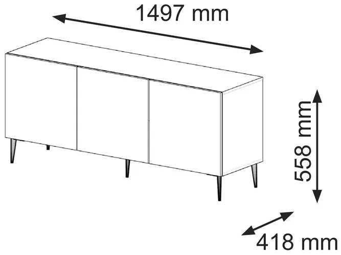 Biała szafka rtv z lamelami 150 cm L9-N18