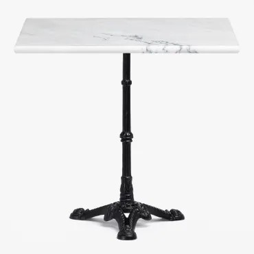 Stolik Barowy Z Marmuru Roma Biały Marmur & Cuadrado & Czarny - Sklum