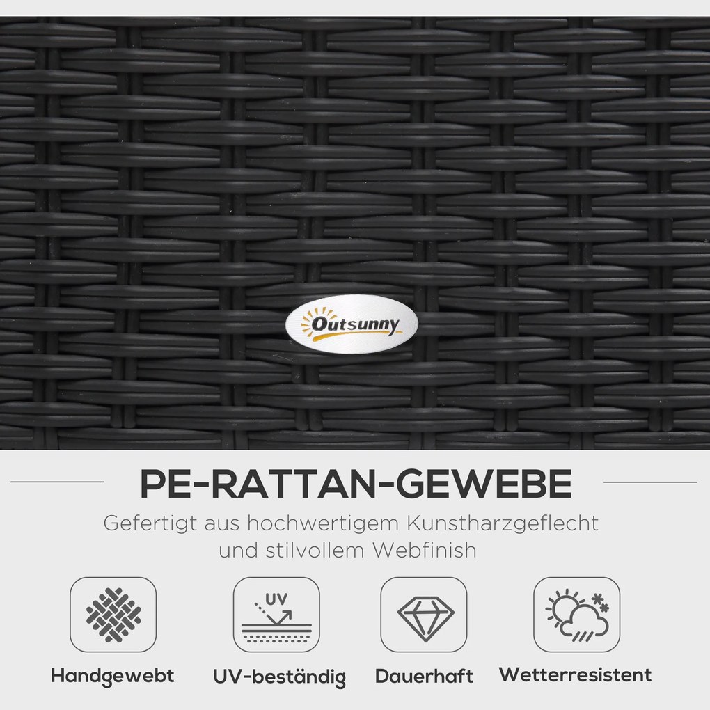 4-częściowy zestaw mebli ogrodowych z polirattanu Outsunny z poduszkami