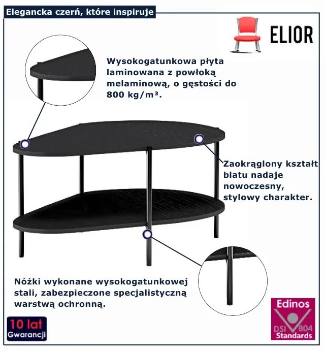Elegancki czarny stolik kawowy B8-D69