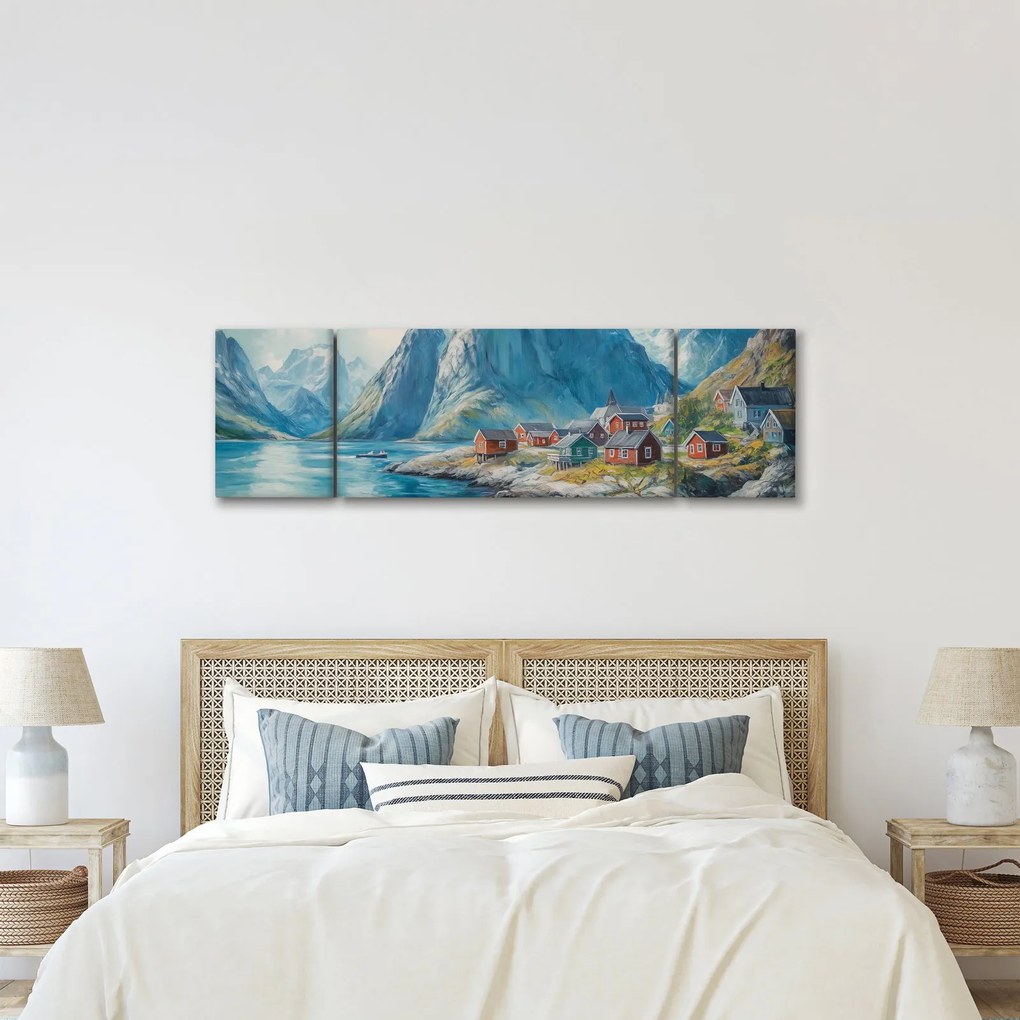 Obraz - Norweskie miasteczko (170x50 cm)