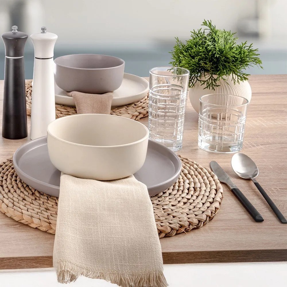 Sztućce ze stali nierdzewnej w czarno-srebrnym kolorze 24 szt. Skandi – Orion