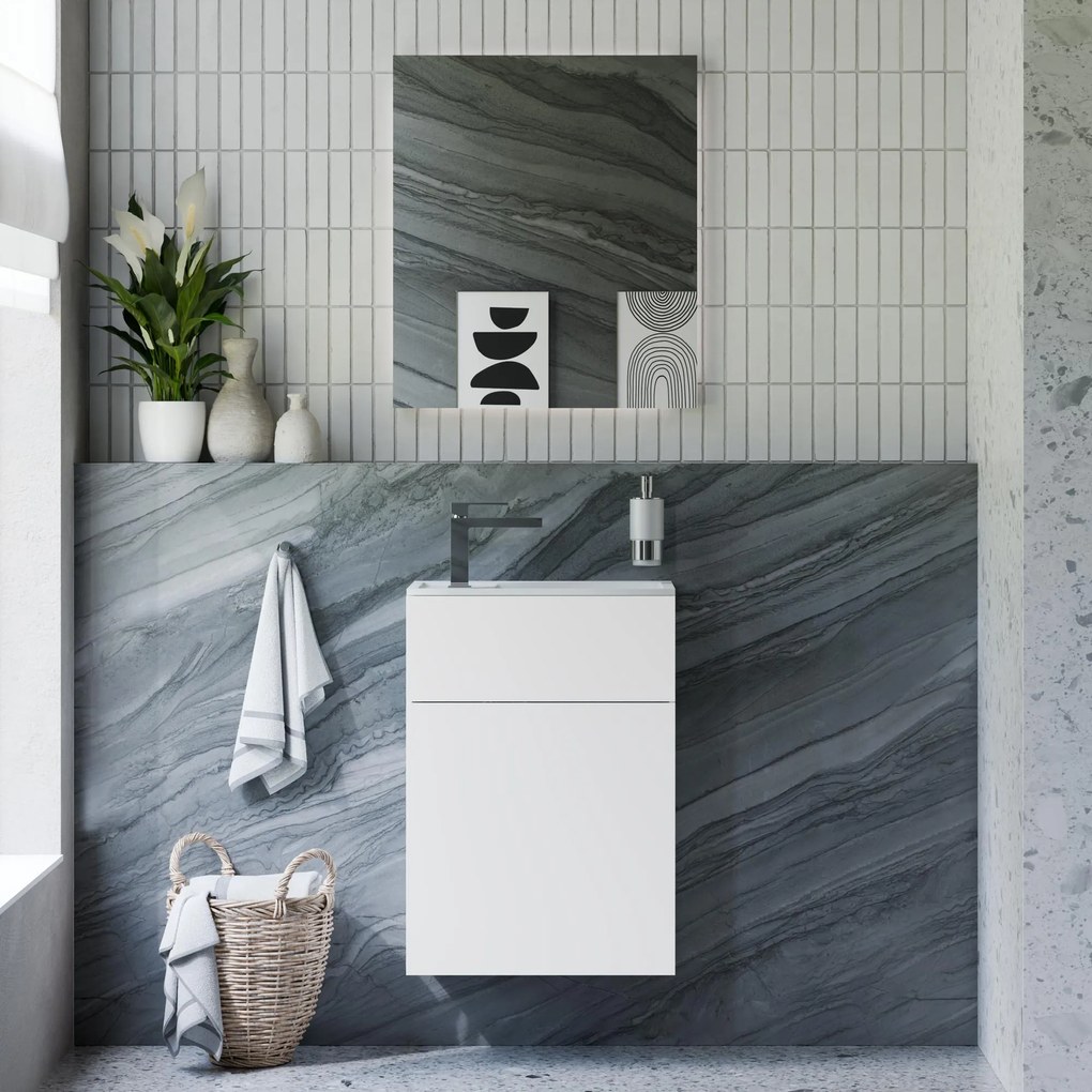 Badmöbel-Set KONDA 50 cm mit Mineralguss Waschbecken