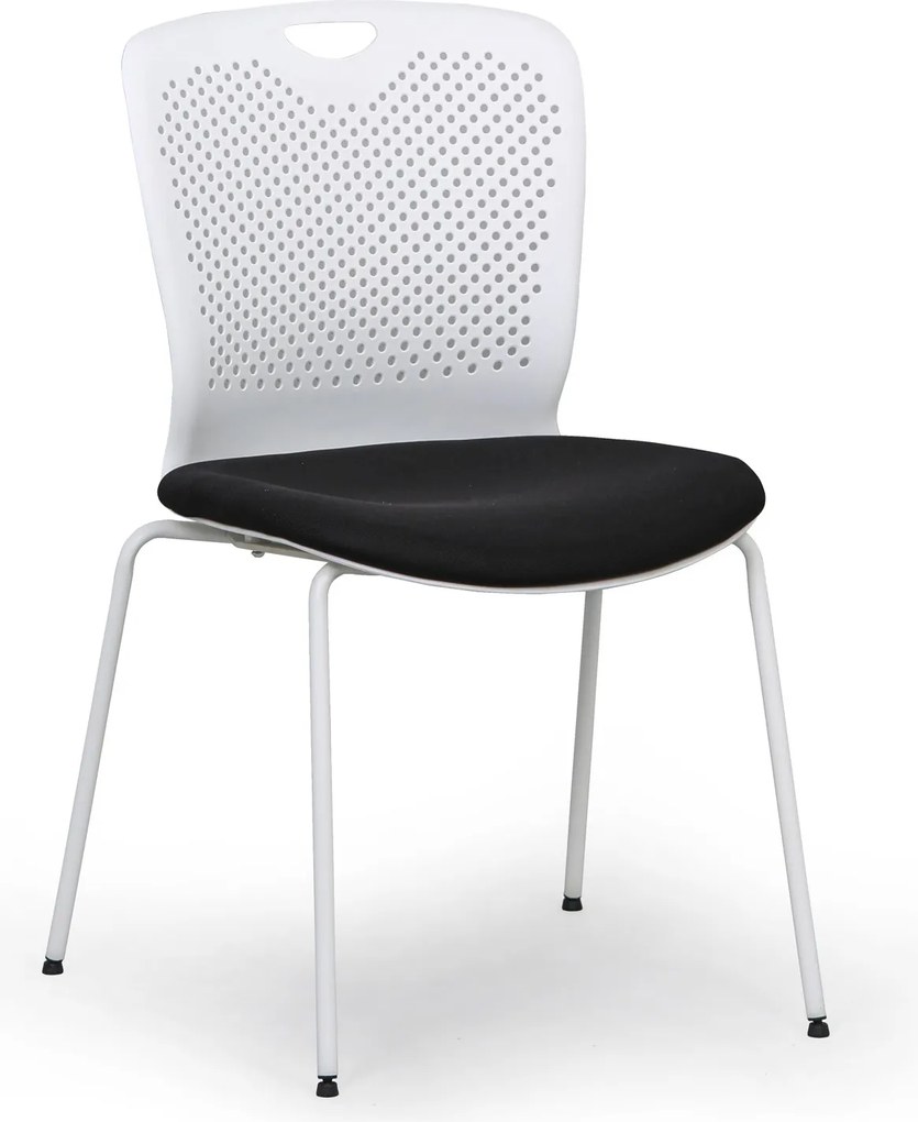 Krzesło konferencyjne plastikowe OPEN, biały/czarny