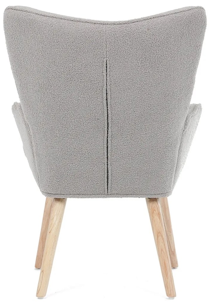Fotel uszany Bouclé GREY2, szary