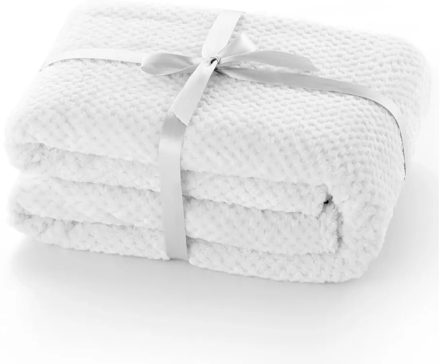 Biały koc z mikrowłókna DecoKing Henry, 150x200 cm