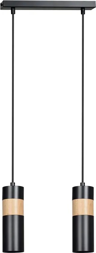 Czarna podwójna lampa wisząca - D102 E9-L22