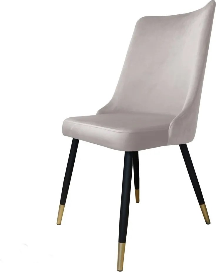 Krzesło Victor tkanina Welur noga metalowa krzesło tapicerowane premium : Kolor nogi - Czano-złota stożek, Kolor tkaniny - VELVET - MG39, Typ siedziska - Siedzisko obrotowe 360°