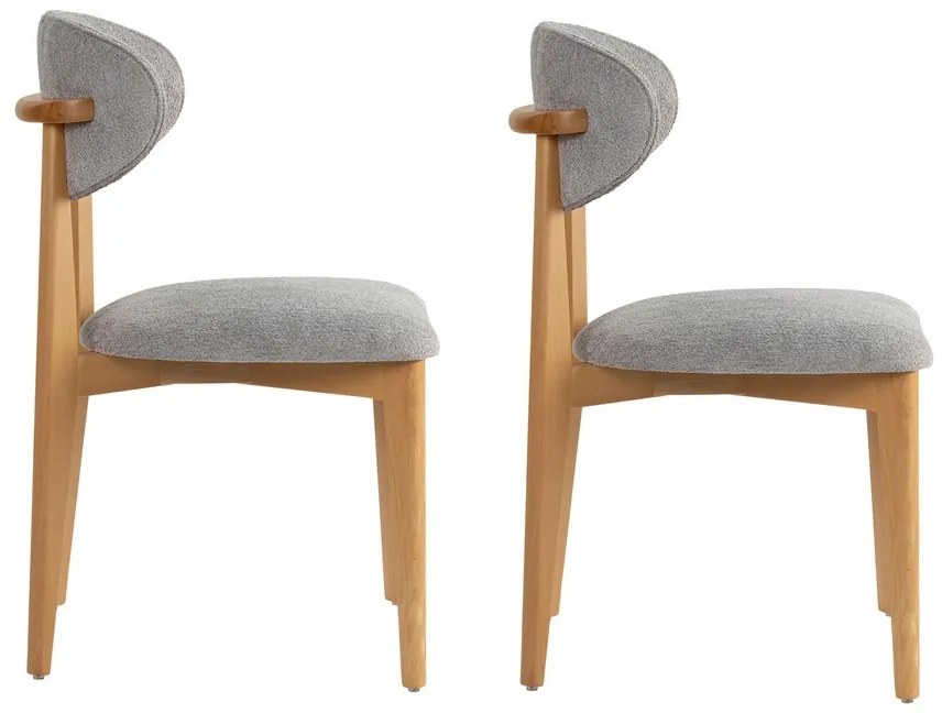 Zestaw krzeseł do jadalni Lionte Grey and Light Oak, 2 szt.