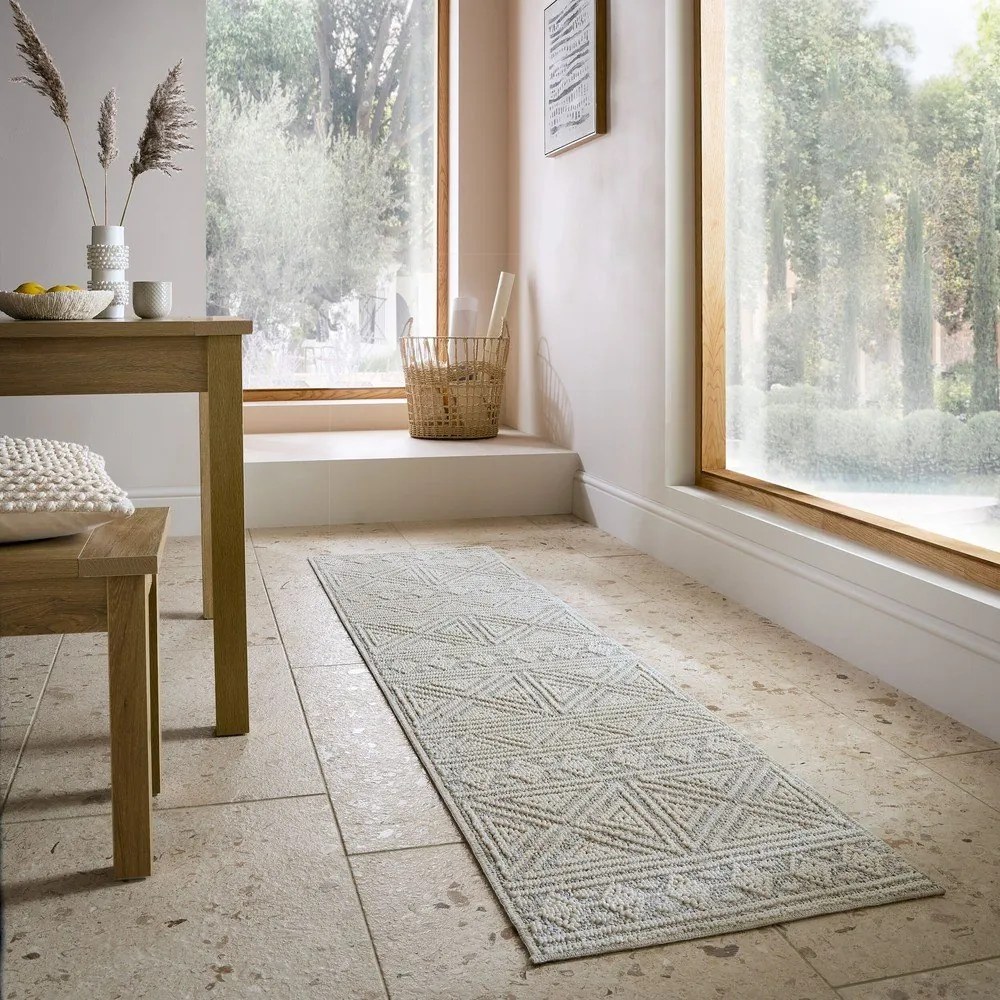 Szaro-beżowy chodnik odpowiedni do prania 58x230 cm Lucia – Flair Rugs