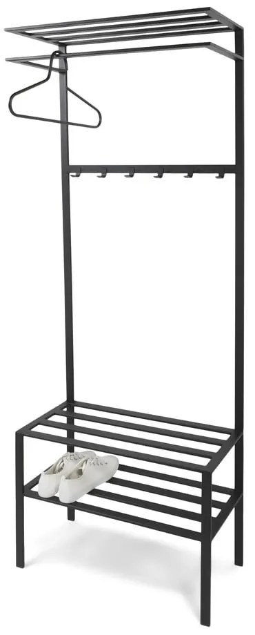 Czarny metalowy zestaw do przedpokoju 70x178x29 cm Ivar – Spinder Design