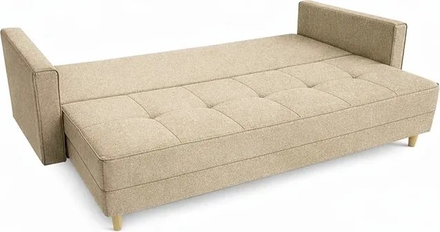 Sofa z Funkcją Spania LONAR Beżowa Boucle Nowoczesna