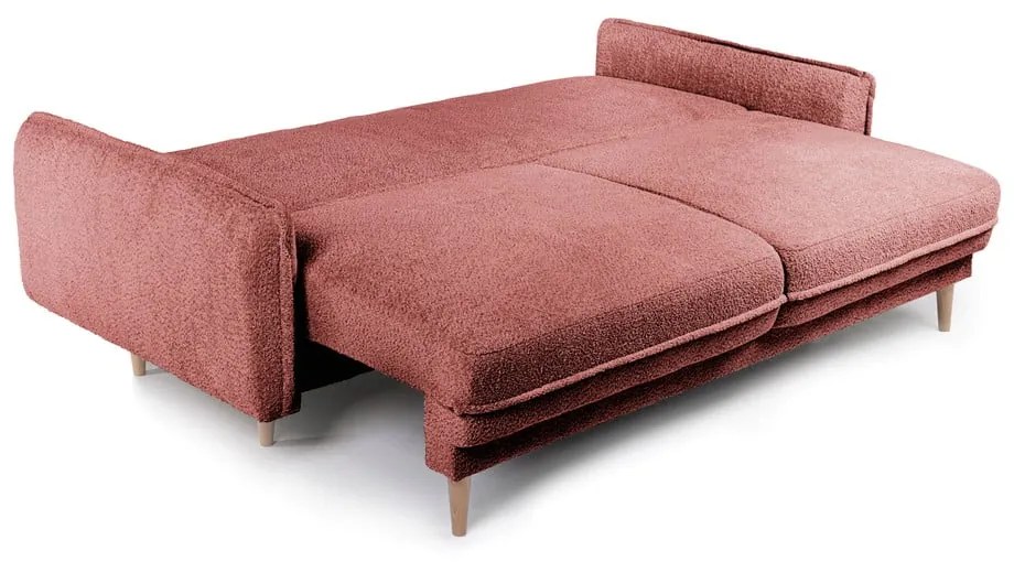 Czerwona rozkładana sofa z materiału bouclé 215 cm Patti – Bonami Selection