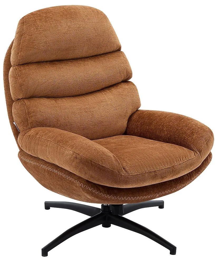 Fotel obrotowy z terakotową tapicerką - LIZUTA