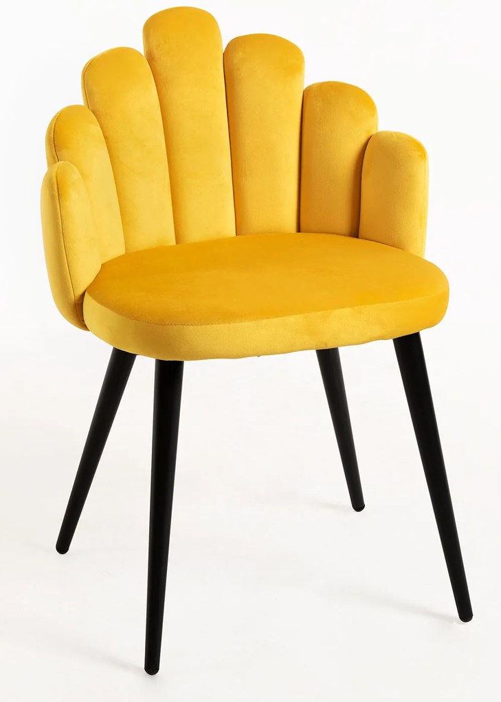 Rcznie aksamitne krzeso z czarnymi nogami