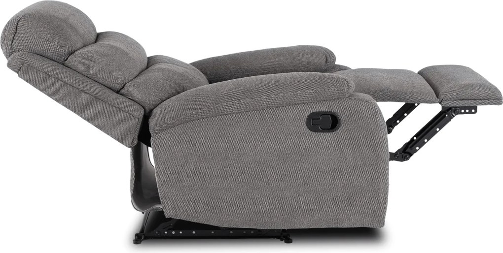 Fotel Rozkładany z Podnóżkiem KOBE Szary Nowoczesny