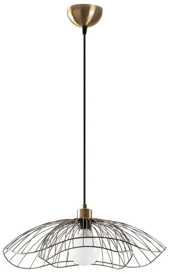 Lampa wisząca w kolorze złota z metalowym kloszem ø 50 cm Farac – Opviq lights