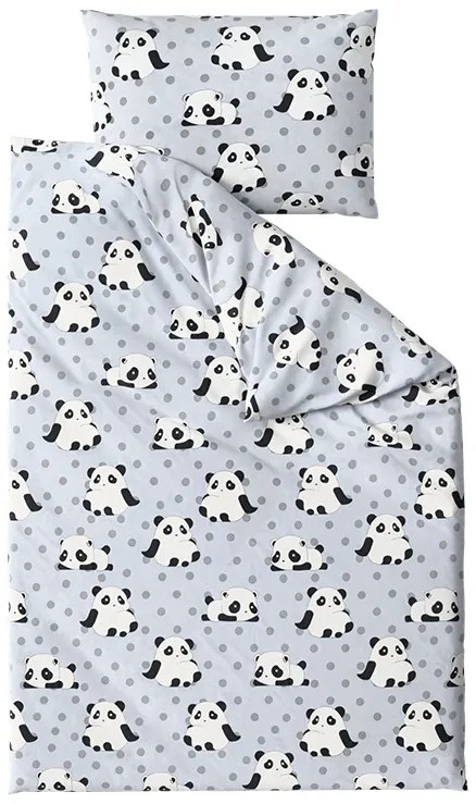 PrzytulneMieszkanie.pl PrzytulneMieszkanie.pl Pościel z mikrowłókna PANDA szare Rozmiar pościeli: 70 x 80 cm | 140 x 200 cm