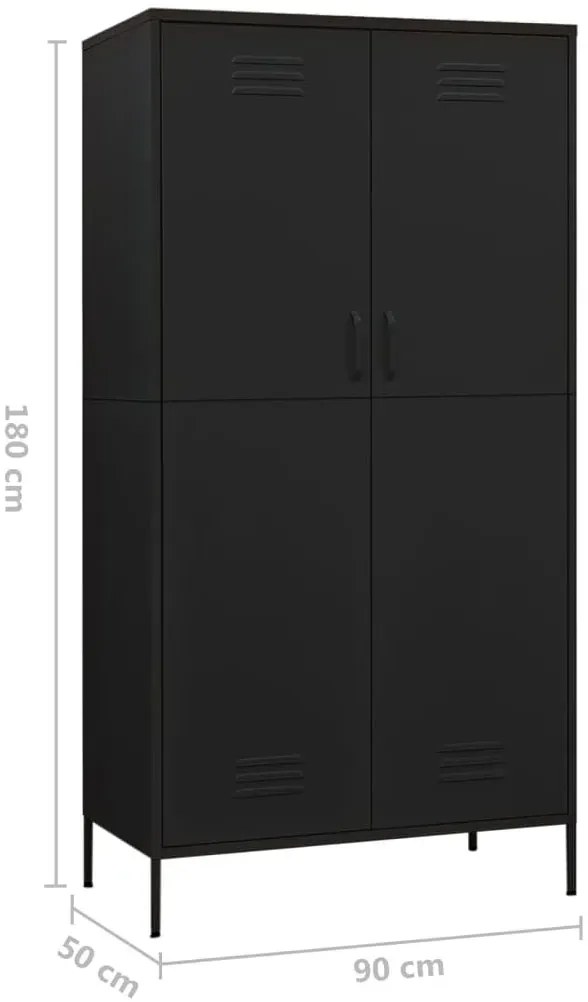 Czarna metalowa szafa do garażu D5-Z44