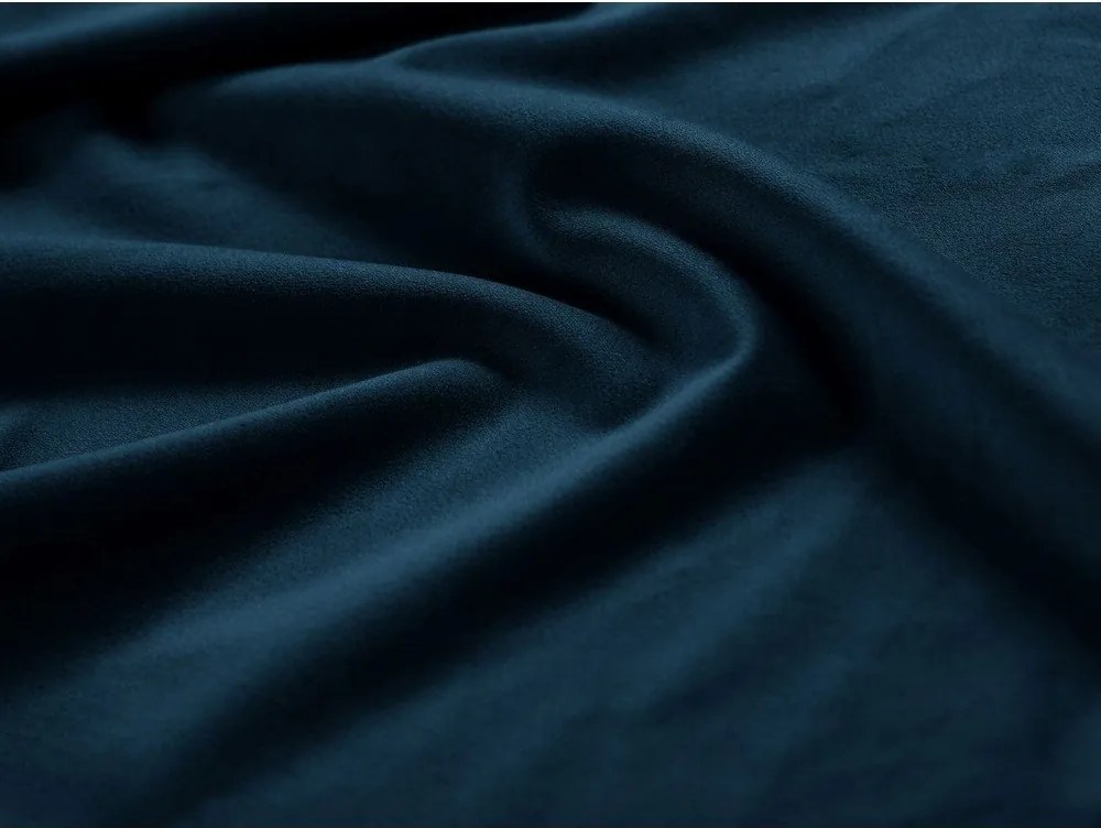 Niebieskie tapicerowane łóżko jednoosobowe ze schowkiem ze stelażem 90x200 cm Phaedra – Micadoni