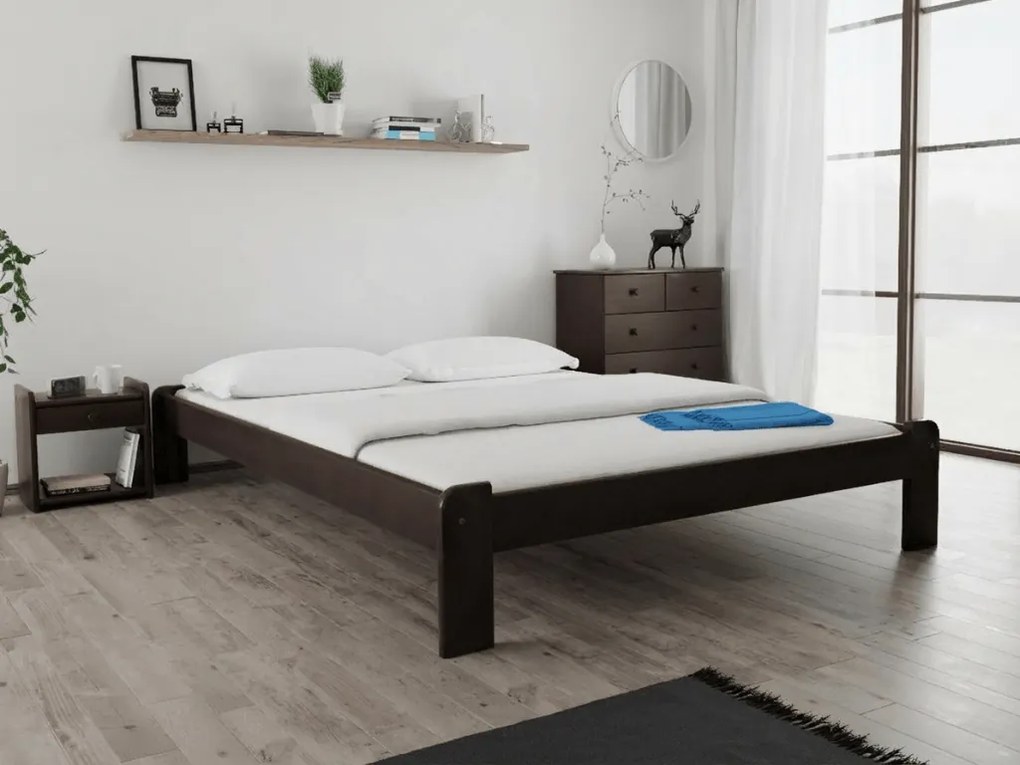 Łóżko ADA 180 x 200 cm, orzech Stelaż: Ze stelażem listwowym rolowanym elastycznym, Materac: Bez materaca