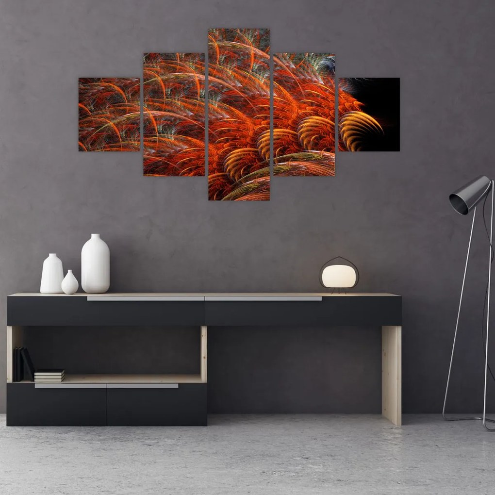 Obraz - Abstrakcyjna imitacja piór (125x70 cm)