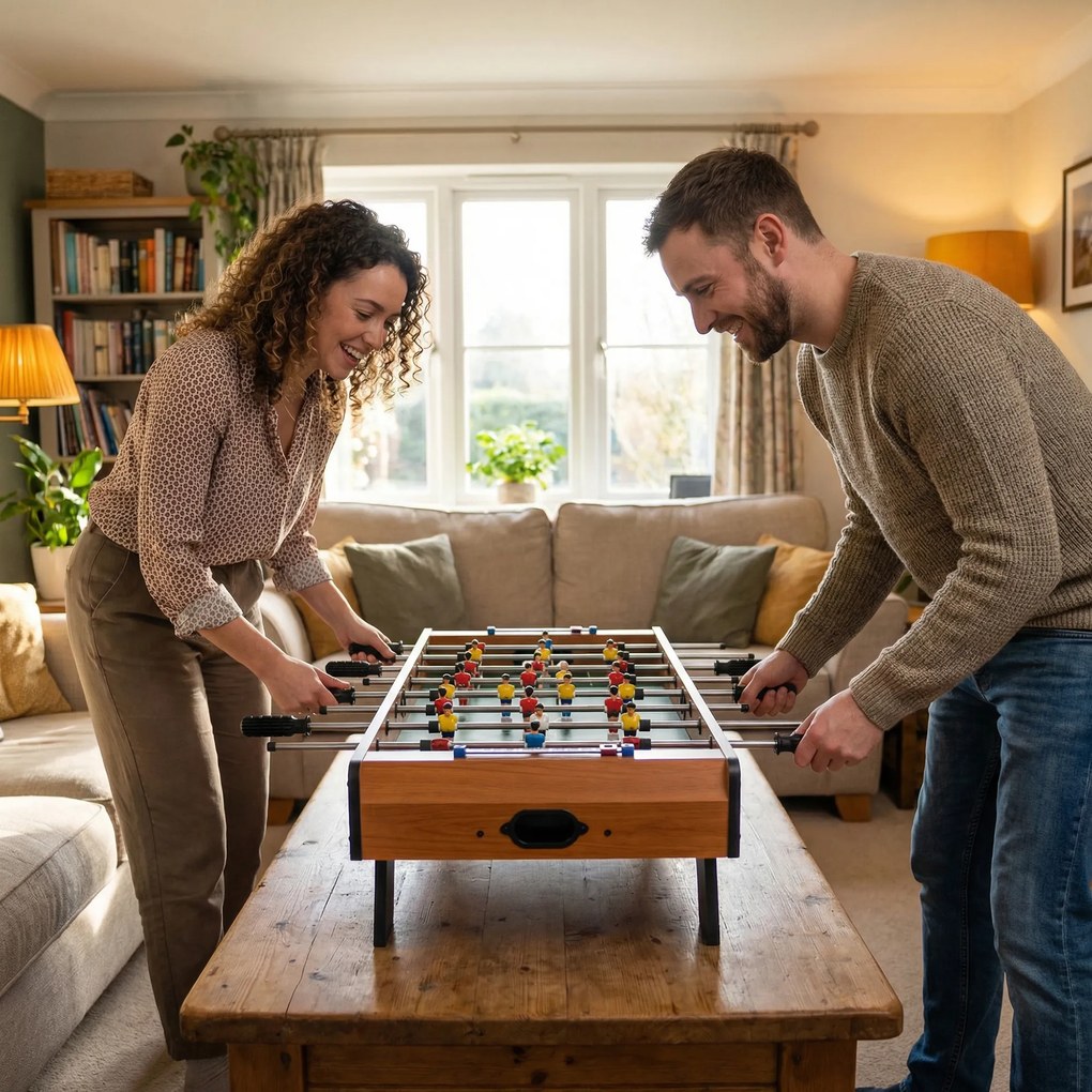 HOMCOM Stół do piłkarzyków z prętami ze stali nierdzewnej, dla dzieci i dorosłych, 84,5x40x61,2 cm, Czarny