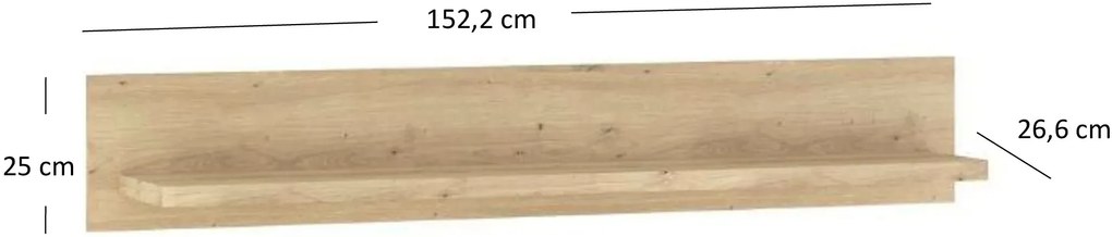 Półka ścienna nad telewizor dąb artisan S7-L81
