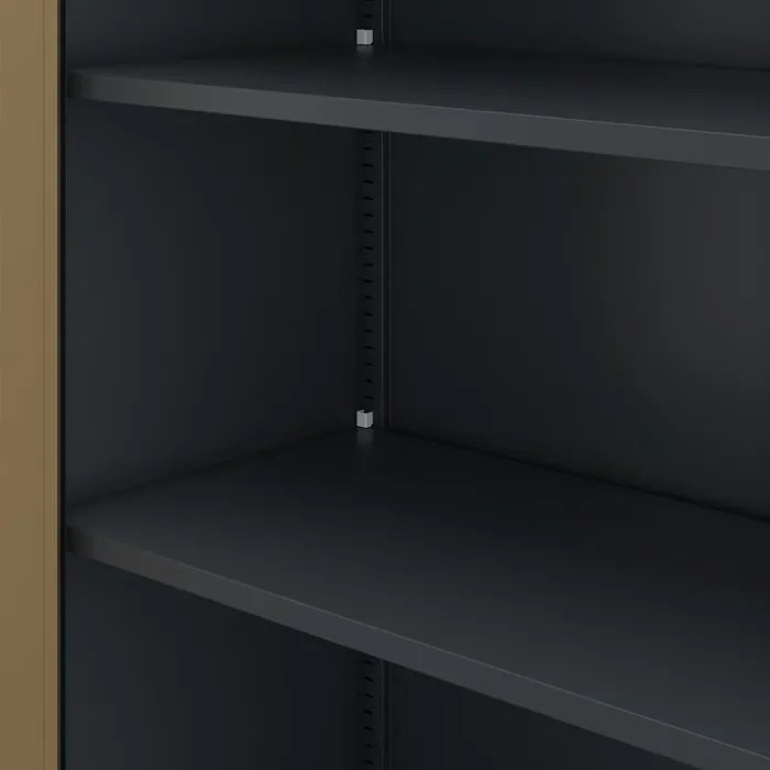 Dwudrzwiowa szafa aktowa z sejfem Eco Design Tomasz, 90x45x185 cm, antracyt/orzech
