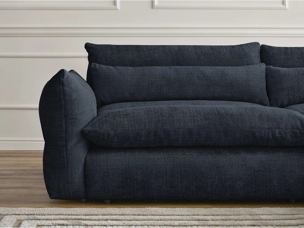 Ciemnoniebieska sofa z tkaniny szenilowej 276 cm Neil – Bobochic Paris