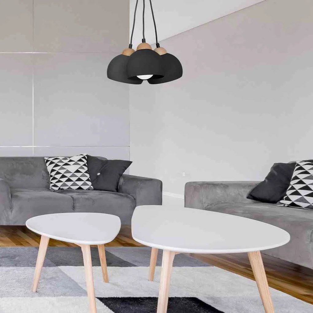 Lampa wisząca DAMA BLACK 3xE27, na kole