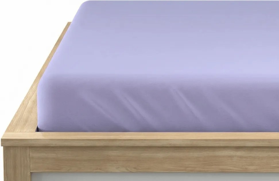 PrzytulneMieszkanie.pl Prześcieradło jersey jasnofioletowe 90 x 200 cm