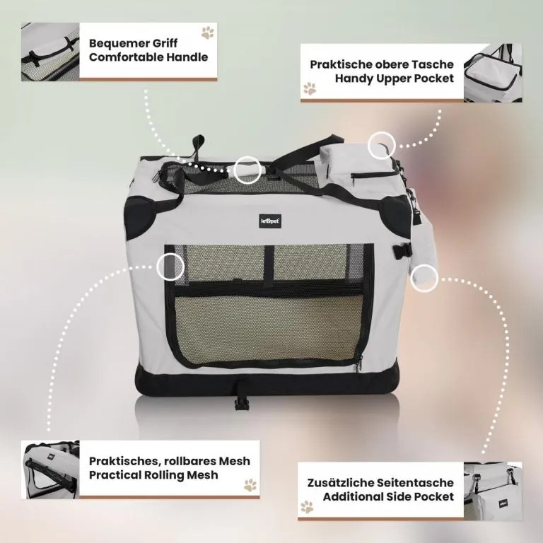 Leopet Box transportowy dla psów, L szary