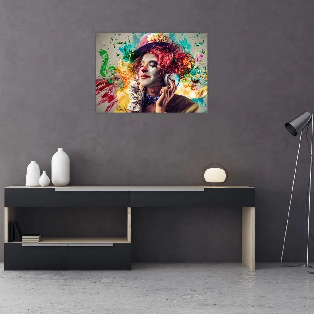 Obraz - Artystka ze słuchawkami (70x50 cm)