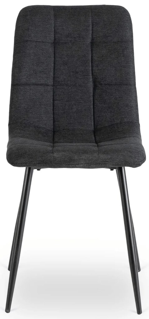 Zestaw Stół Okrągły Rozkładany HARRY 102-142 cm Dąb Craft/Czarny i 6 Krzeseł Tapicerowanych PERU 2 Czarnych Nowoczesnych