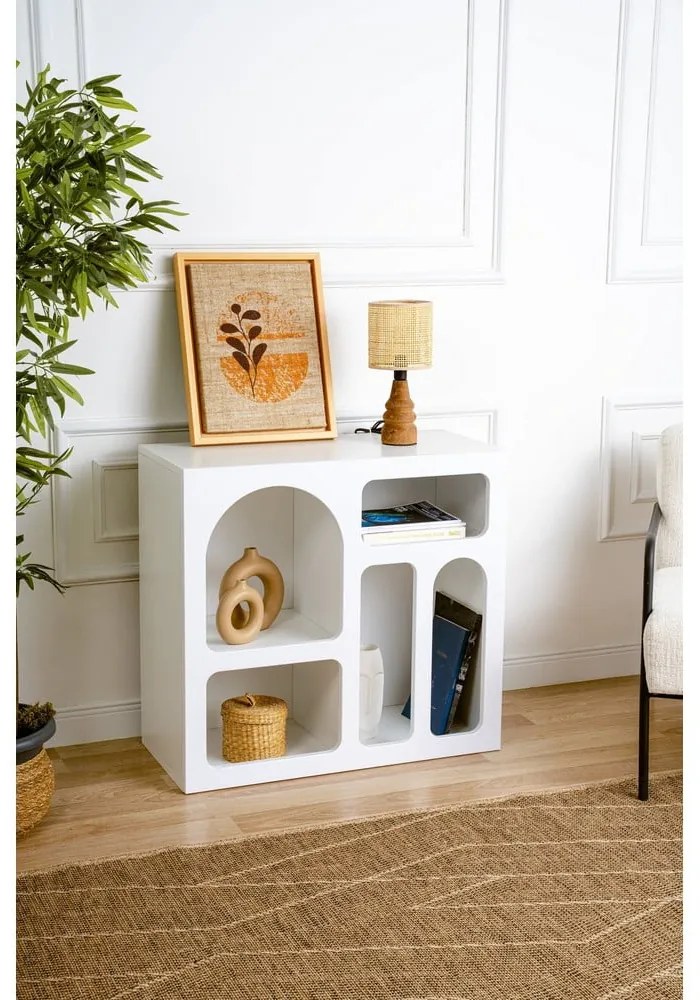 Biała wielopoziomowa półka 80 cm Lorin – Kalune Design