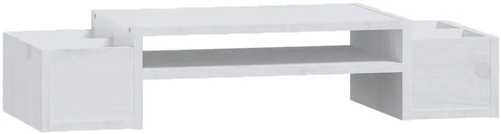 Biała podstawka pod monitor z półką B4-P28