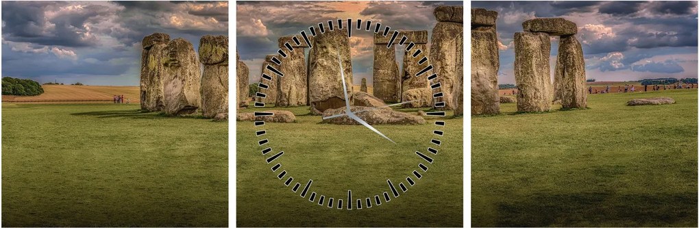 Obraz Stonehenge (z zegarem) (90x30 cm)
