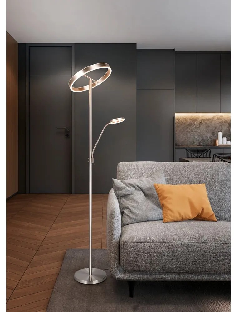 Lampa stojąca LED w kolorze srebra (wysokość 180 cm) Willis – Trio