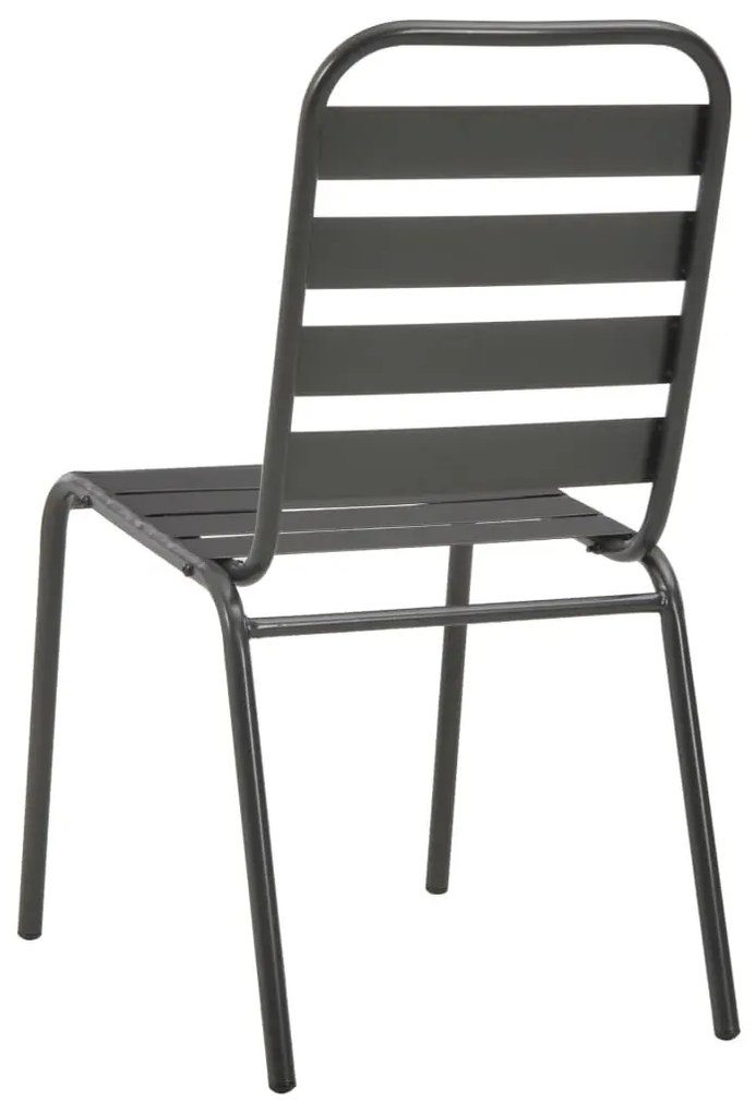 Zestaw szarych metalowych krzeseł ogrodowych K2-D58