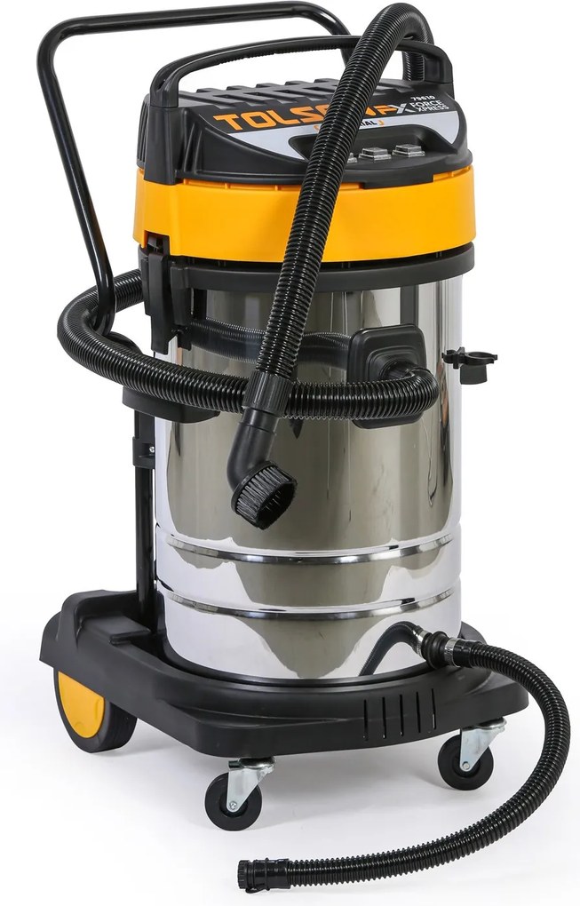 Odkurzacz przemysłow TOLSEN 79610y, ssanie na sucho/mokro, 3000 W, 80 l