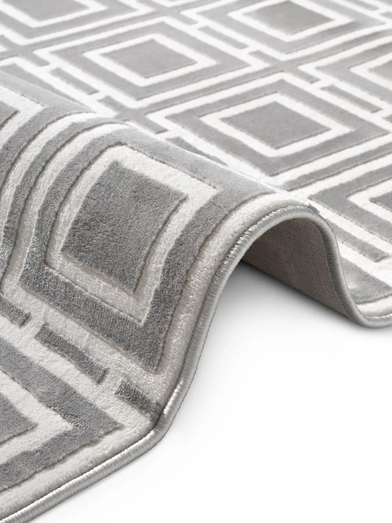 Dywan nowoczesny Perles romby szaro-kremowe 200 cm x 280 cm