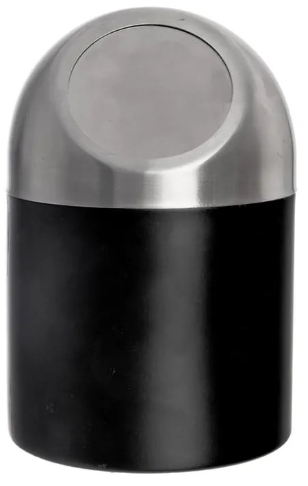 Czarny kosz na śmieci ze stali nierdzewnej 1,2 l BLACK – Orion