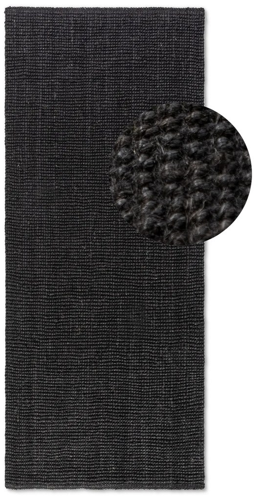 Dywan naturalny jutowy ręcznie tkany Boucle czarny 80 cm x 150 cm