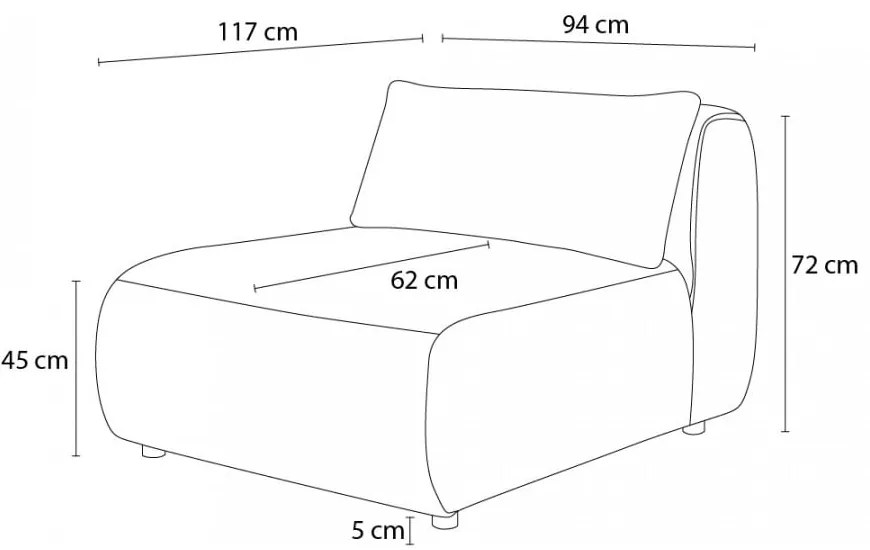 Beżowy moduł sofy Jeanne – Bobochic Paris