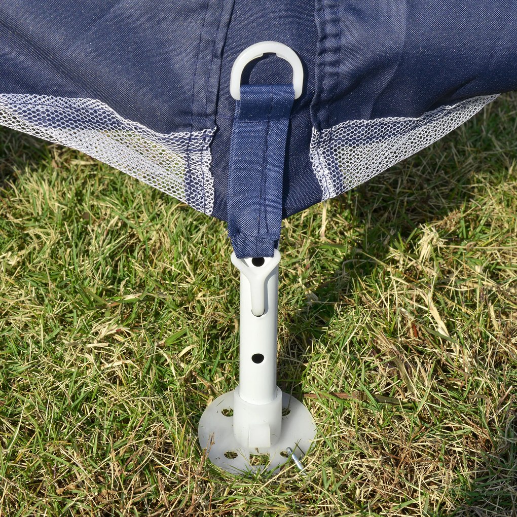 Outsunny Altana Ogrodowa 3x3m z Moskitierą Niebieska Metal i Poliester Odporna na Warunki Pogodowe Elegancka i Praktyczna | Aosom PL