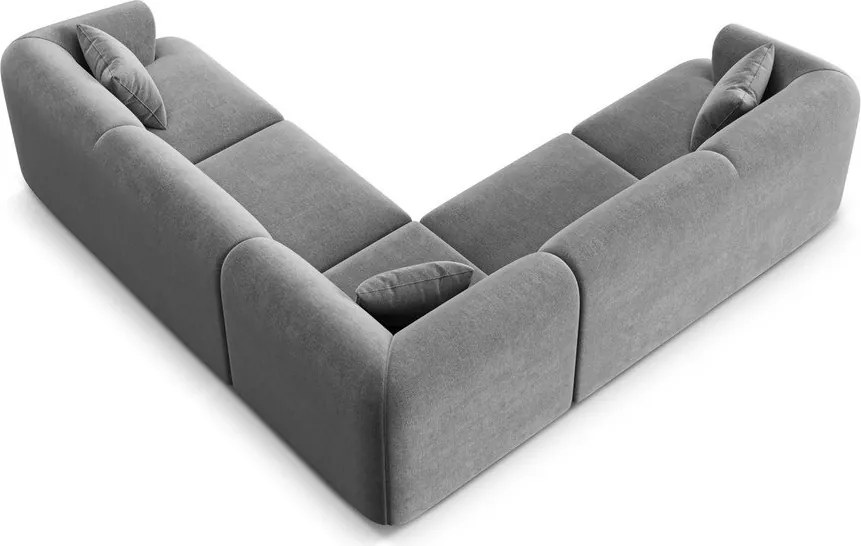 Jasnoszary aksamitny narożnik Campi – Cosmopolitan Design