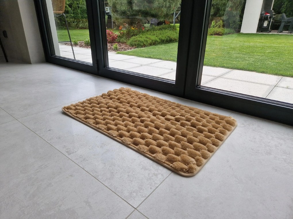 Dywanik antypoślizgowy Jasny Brąz 50x80 cm Dekoracyjny gumowy Uniwersalny